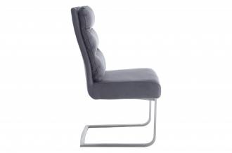 Dizajnová konzolová stolička COMFORT šedá, rám z nerezovej ocele