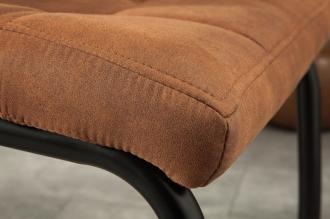 Dizajnová konzolová stolička MIAMI svetlohnedá s ozdobným prešívaním