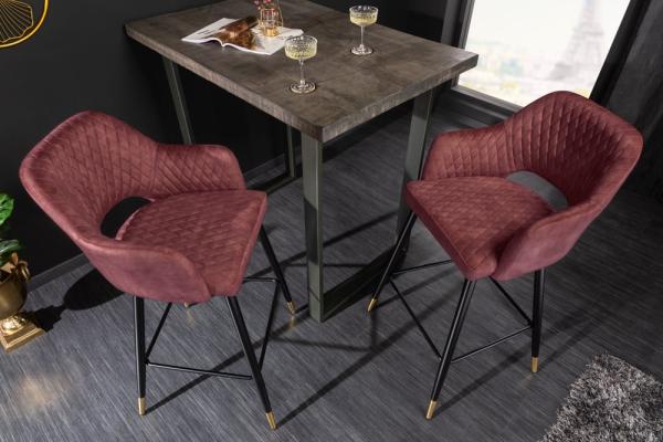 Elegantná barová stolička PARIS červená zamat