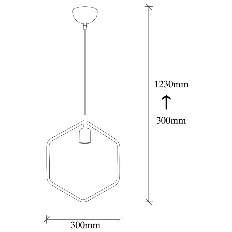 Dizajnová závesná lampa GEONNI, čierna, hranatá