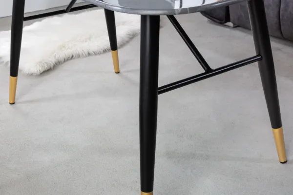 Dizajnový konferenčný stolík PARIS 110 cm sklo, mramorový vzhľad, čierny
