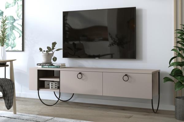 Dizajnový TV stolík NORFOLK 150 cm, MDF, mocha