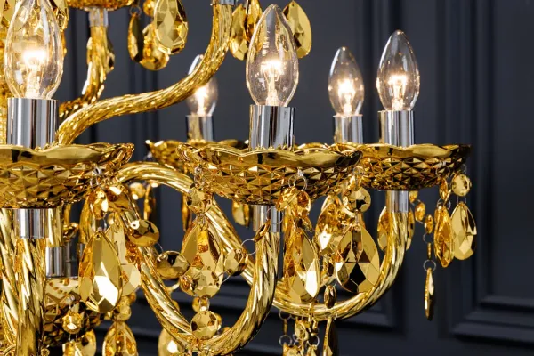 Elegantný luster CRYSTAL 80 cm zlatý kryštál