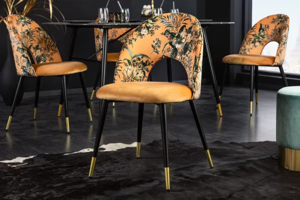 Dizajnová stolička PRÊT-À-PORTER žltá, zamat
