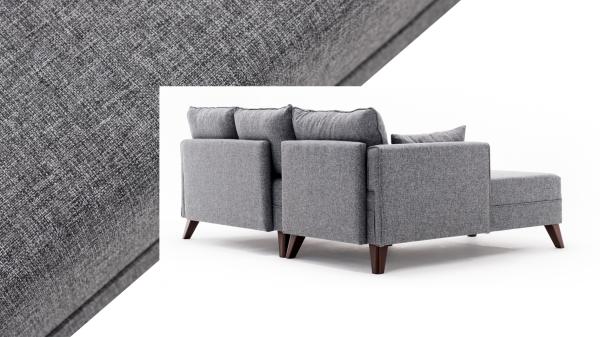 Dizajnová pohovka BELLA 205 cm ľavá rohová, šedá, tkanina