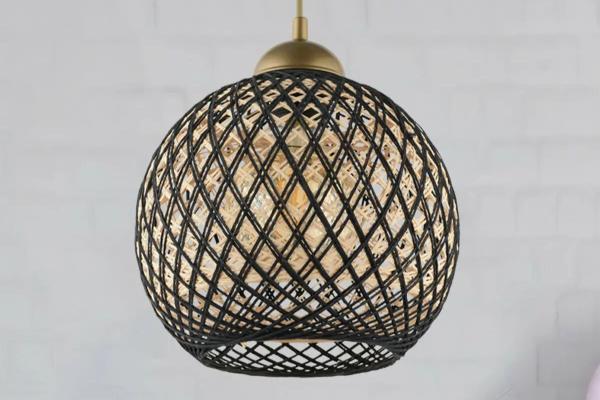 Elegantná závesná lampa DALA 22 cm, čierna, zlatá