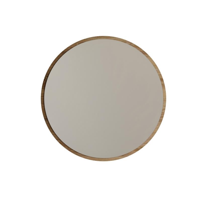 Elegantné nástenné zrkadlo YUVARLAK 60 cm, MDF, orechová dýha