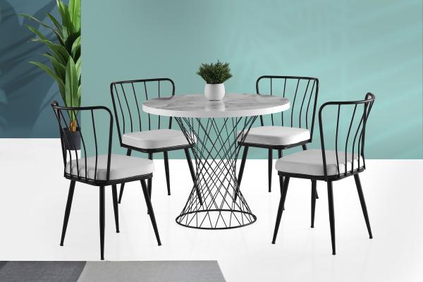 Dizajnový okrúhly jedálenský stôl POTA 90 cm, šedý
