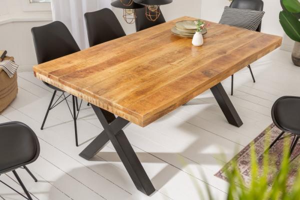 Masívny jedálenský stôl IRON CRAFT 160 cm mango priemyselný dizajn