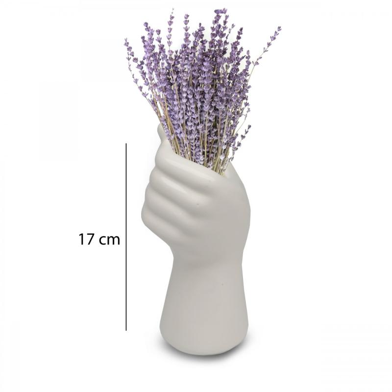 Elegantná váza HAND 17 cm, biela, keramika