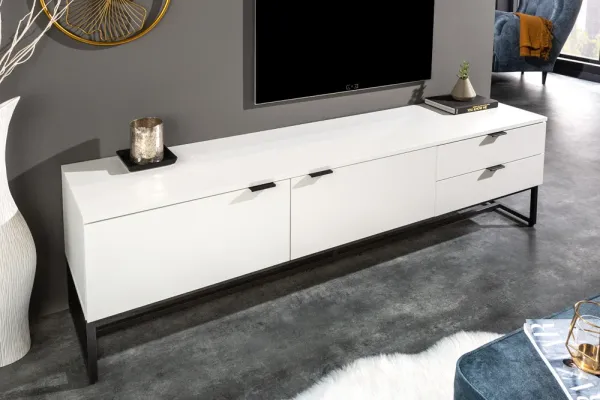 Moderný TV stolík X7 180 cm, biela matná
