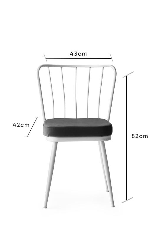 Dizajnová stolička YILDIZ, šedá, biela, zamat
