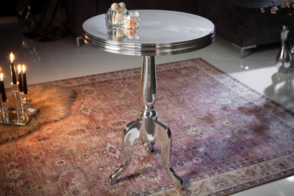 Elegantný príručný stolík SAVOY 75 cm, strieborný