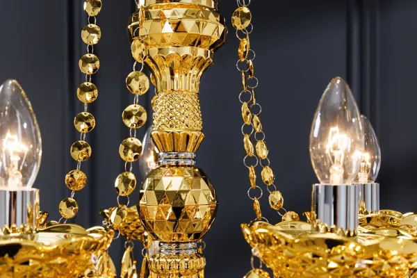 Elegantný luster CRYSTAL 80 cm zlatý kryštál