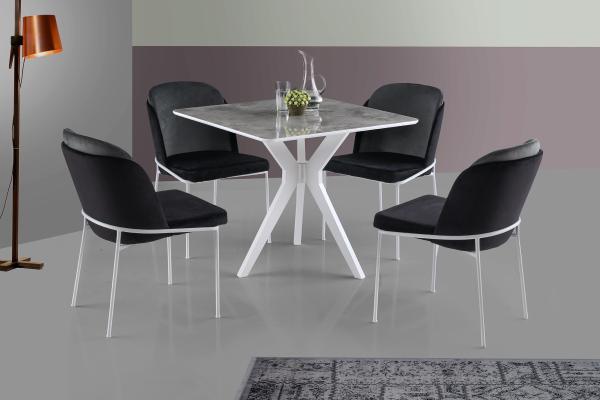 Jedálenský stôl KARE ARES 87 cm, MDF, biely