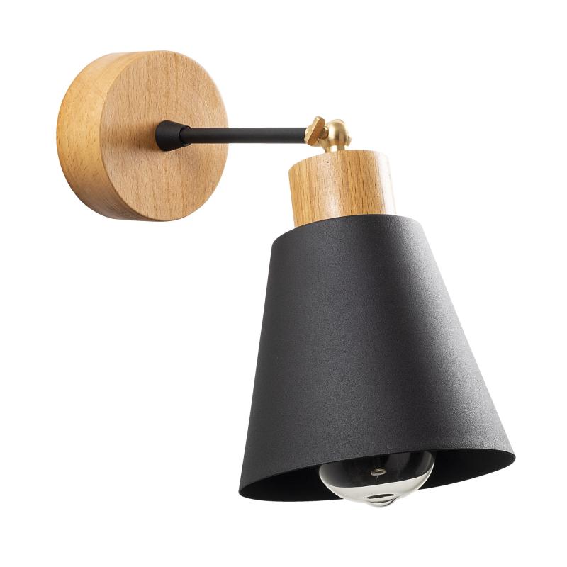 Elegantná nástenná lampa MANAVGAT 25 cm, čierna, prírodná