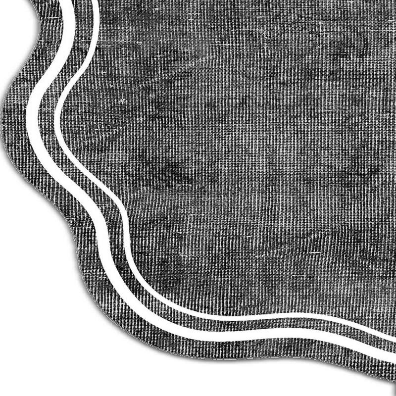 Dizajnový koberec WOOKECE 80 x 150, šedý, biely