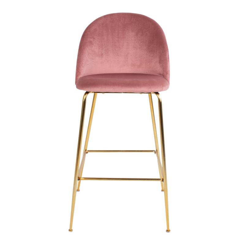 Dizajnová barová stolička LAUSANNE, ružový zamat