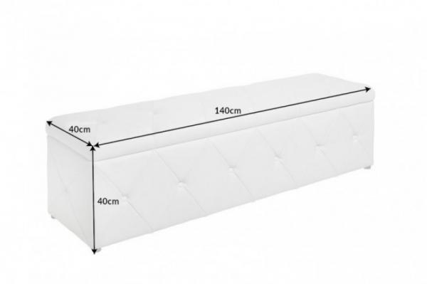 Elegantná posteľná lavica EXTRAVAGANCIA 140 cm biely dizajn Chesterfield