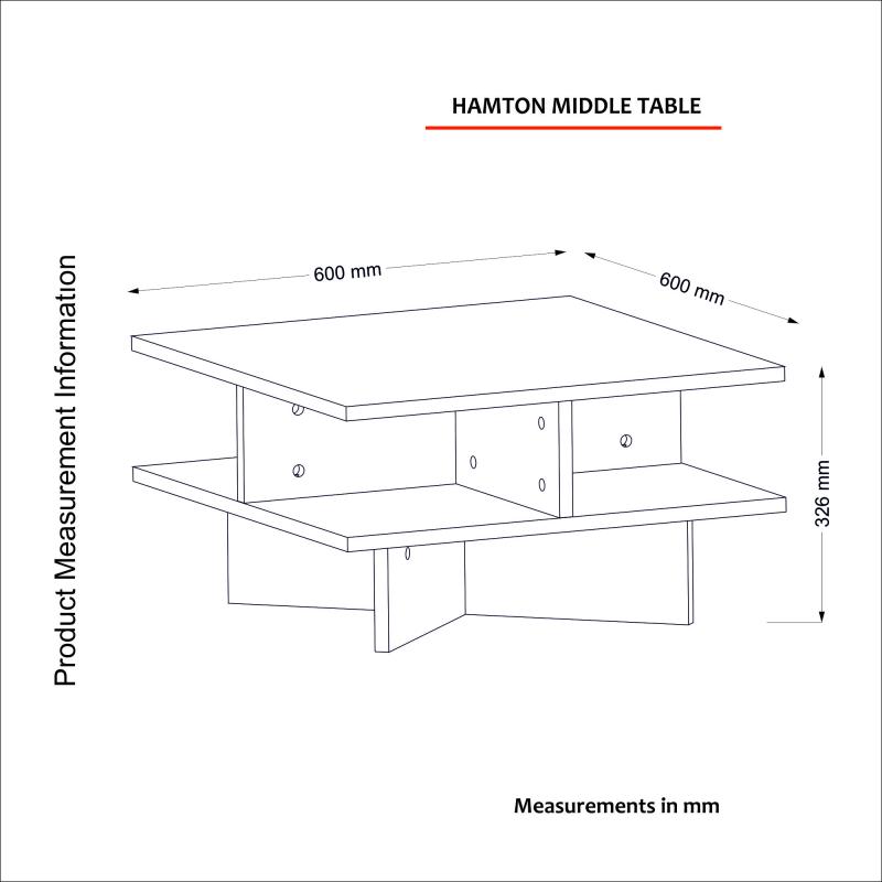 Elegantný konferenčný stolík HAMTON 60 cm, hnedý, biely