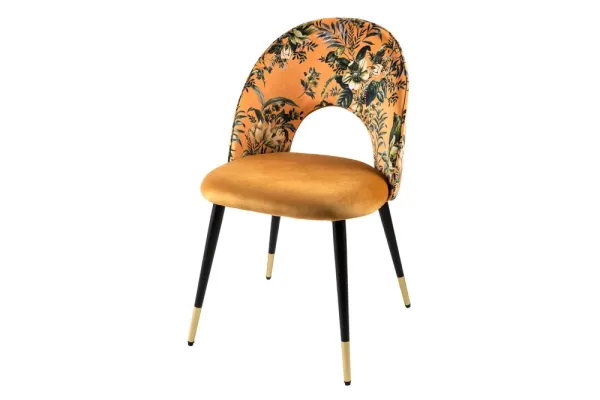 Dizajnová stolička PRÊT-À-PORTER žltá, zamat