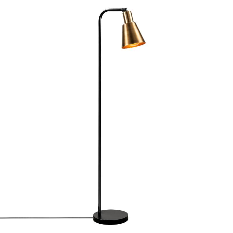 Dizajnová stojanová lampa EMEK 120 cm, čierna, zlatá, medená