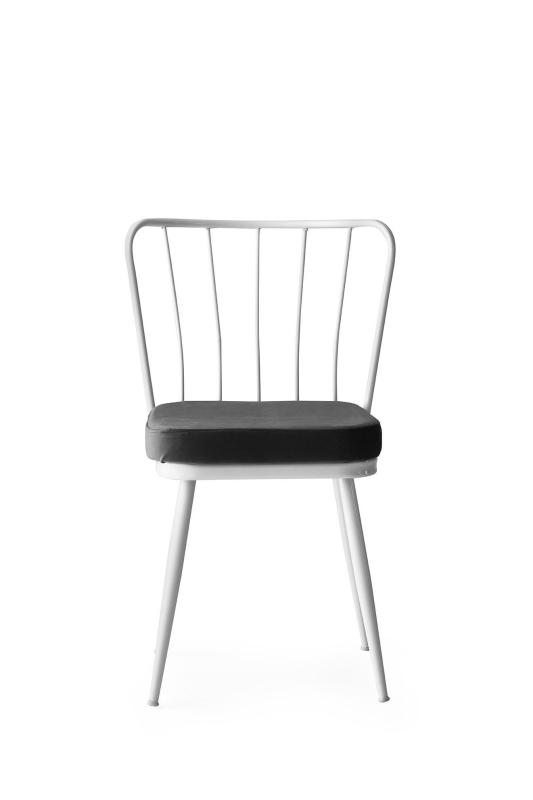 Dizajnová stolička YILDIZ, šedá, biela, zamat