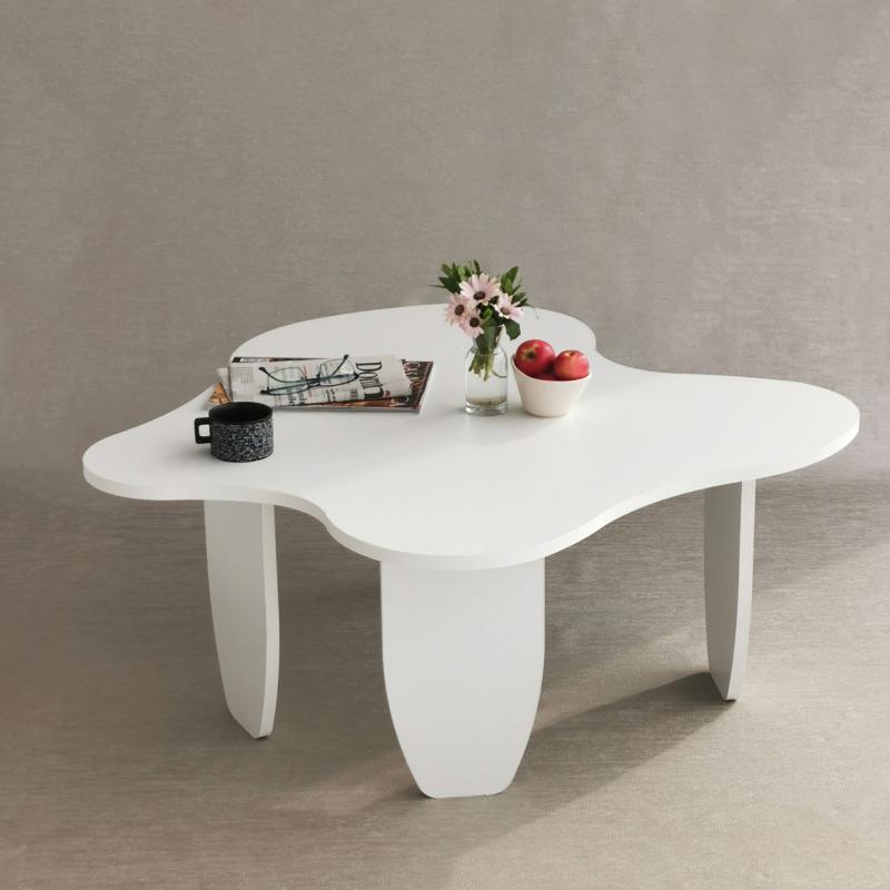Dizajnový konferenčný stolík FAILURE 100 cm, MDF, biely