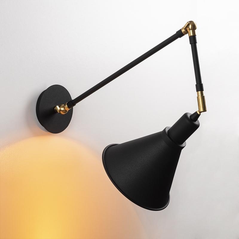 Dizajnová nástenná lampa BERSTE 56 cm, čierna, zlatá