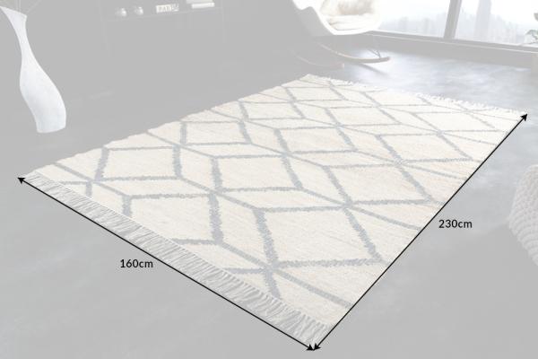 Ručne tkaný koberec GALERIA 230x160 cm, béžovo modrý, konope