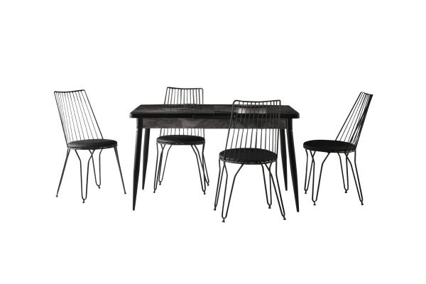 Dizajnový jedálenský stôl OTOMATIC 130 - 130 cm, čierny