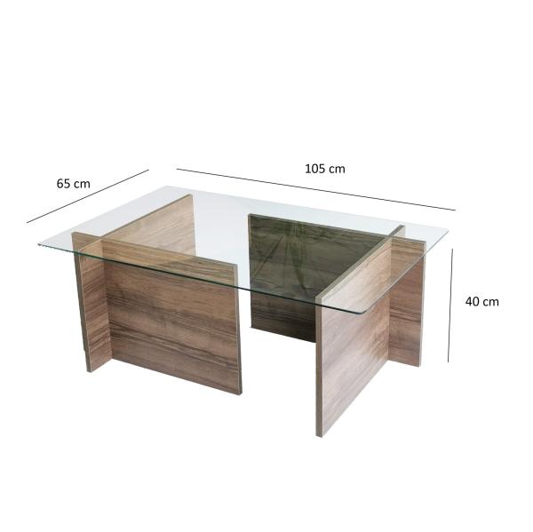 Dizajnový konferenčný stolík ESCAPE 105 cm, MDF, orech