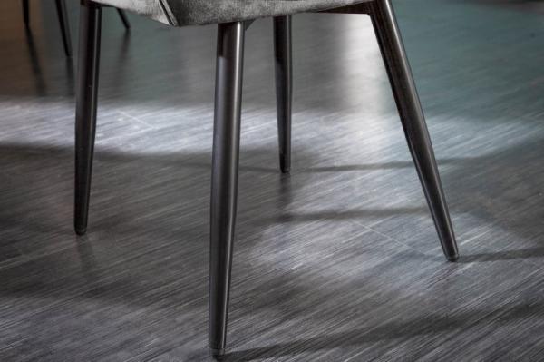 Dizajnová stolička MILANO šedozelený zamat s prešívaním Chesterfield