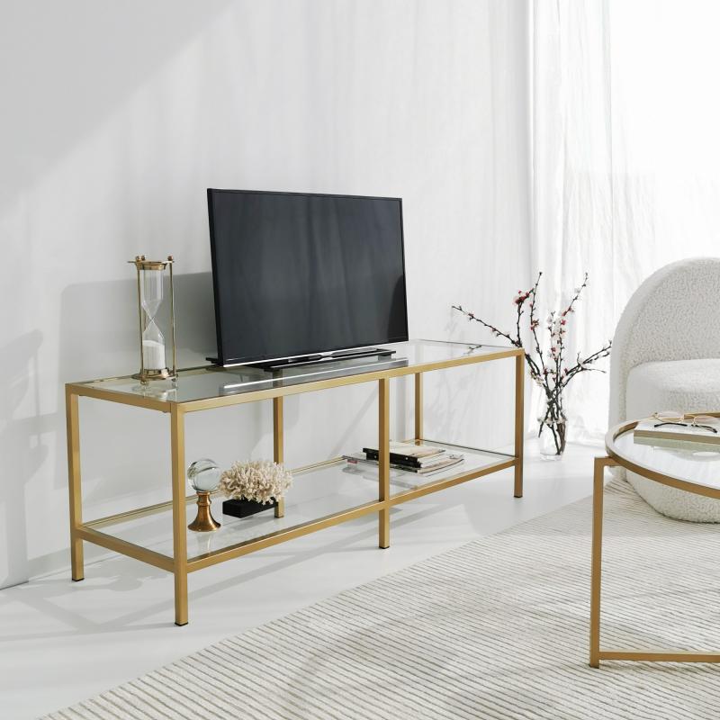 Dizajnový TV stolík GOLD 130 cm, matný, zlatý