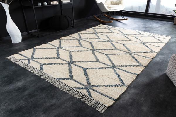 Ručne tkaný koberec GALERIA 230x160 cm, béžovo modrý, konope