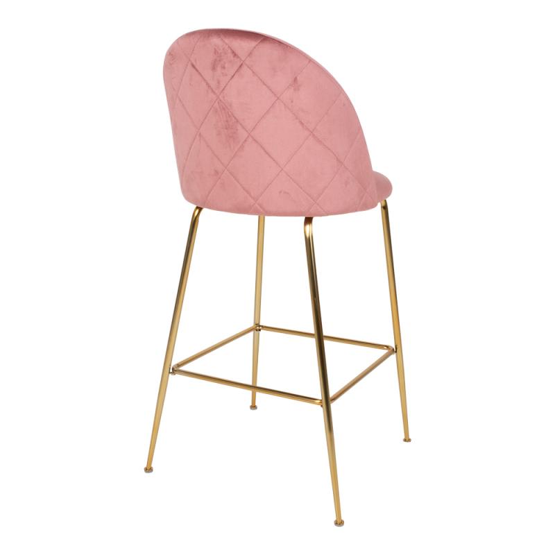 Dizajnová barová stolička LAUSANNE, ružový zamat