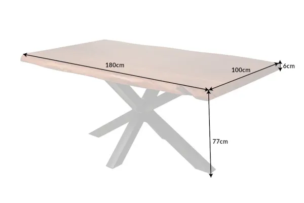 Masívny jedálenský stôl MAMMUT NATURE 180 cm, prírodný, akácia