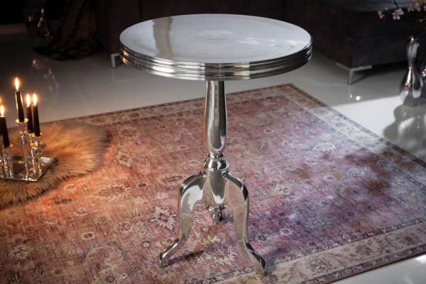 Elegantný príručný stolík SAVOY 75 cm, strieborný