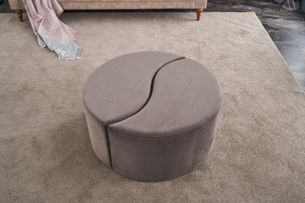 Dizajnový taburet ALIS 80 cm, zamat, šedý