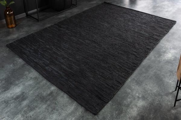 Ručne tkaný koberec PURE 230x160 cm tmavošedý, pravá koža