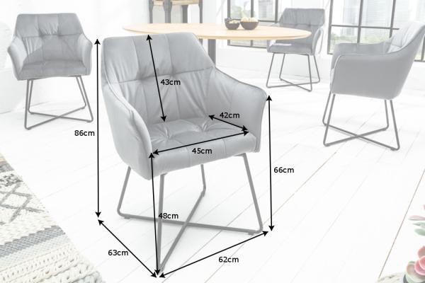 Exkluzívna dizajnová stolička LOFT vintage strieborno šedá, zamat