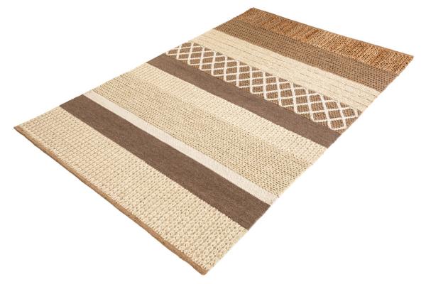 Ručne tkaný koberec INKA 230x160 cm, hnedo béžový, bavlna