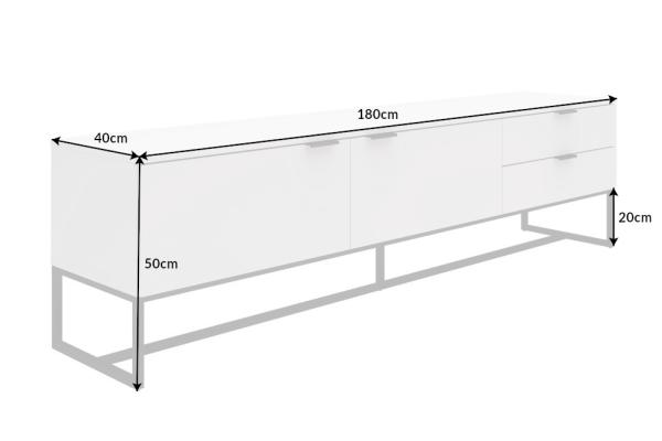 Moderný TV stolík X7 180 cm, biela matná