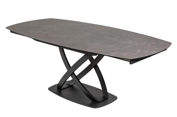 Jedálenský stôl INCEPTION 130-190 cm antracitová keramika - rozťahovací, otočný