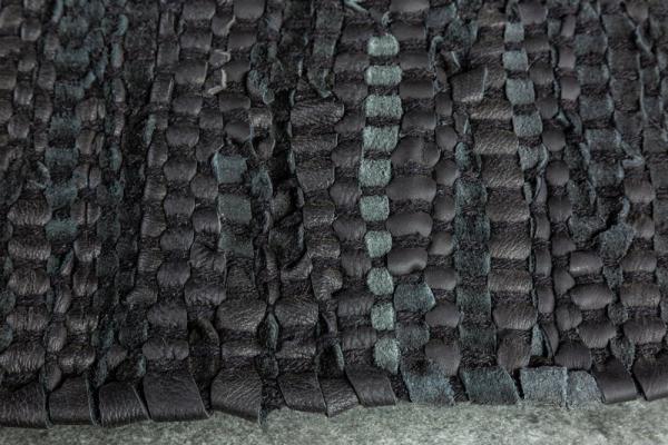 Ručne tkaný koberec PURE 230x160 cm tmavošedý, pravá koža