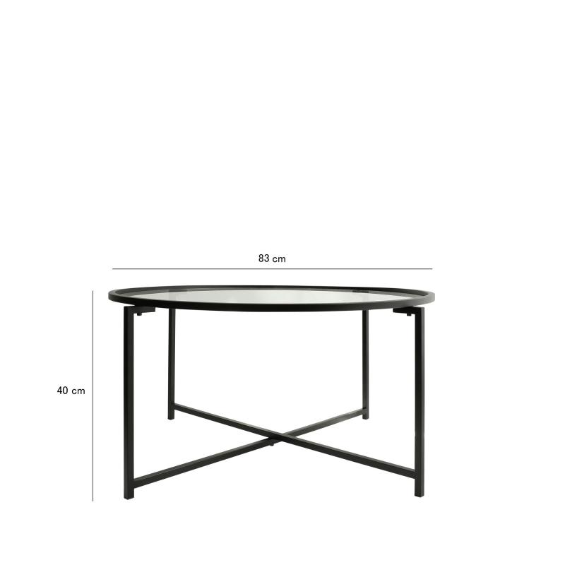 Elegantný konferenčný stolík SUN 83 cm, čierny