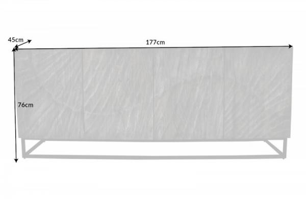 Masívny príborník SCORPION 177 cm akácia, šedý
