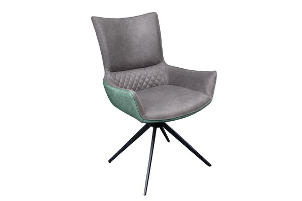 Otočná dizajnová stolička ALPINE šedozelená, šedá