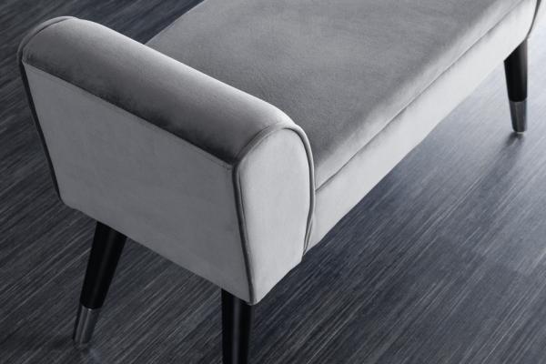 Elegantná lavica SCARLETT 90 cm šedá, zamat