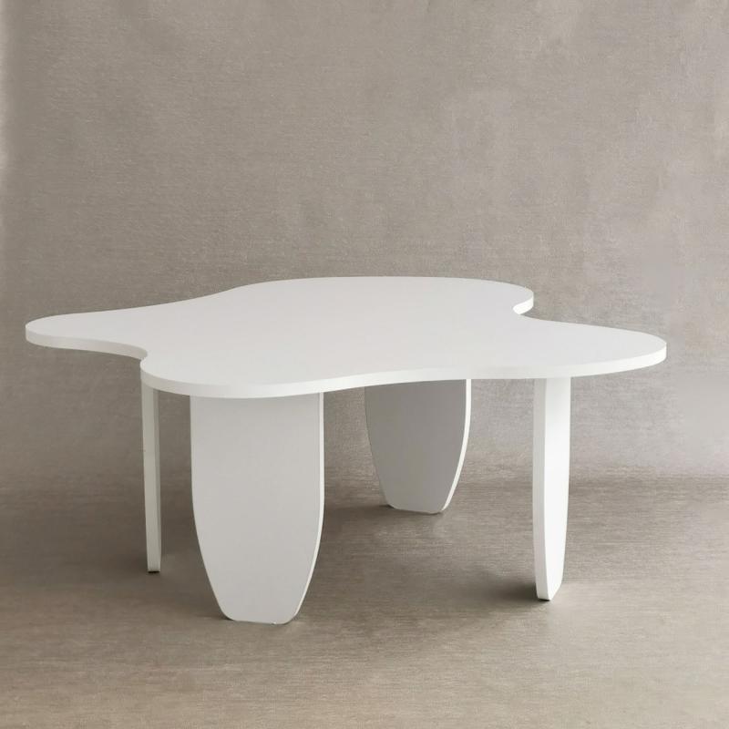 Dizajnový konferenčný stolík FAILURE 100 cm, MDF, biely